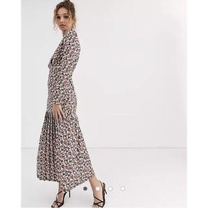 ASOS DESIGN floral print long sleeve maxi tea dress 00